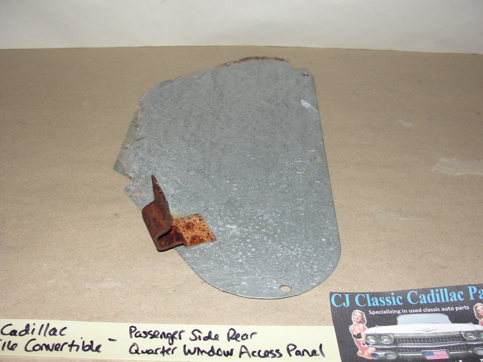 OEM 1967 Cadillac Deville Convertible RIGHT REAR QUARTER WINDOW GLASS ACCESS PANEL COVER - Image 2