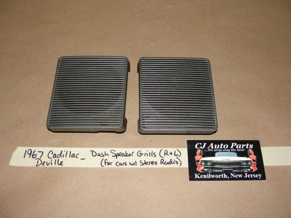 OEM 1967 1968 Cadillac Deville Eldorado Fleetwood Calais DASH STEREO SPEAKER GRILLS COVER TRIM - RIGHT & LEFT #1487754/#1493059/#1487753/#1487754 - Image 2
