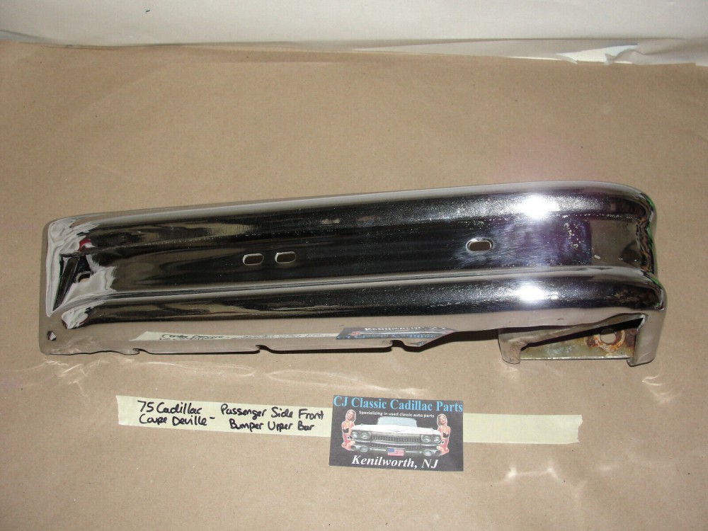 OEM 1974 1975 1976 Cadillac Deville Fleetwood Calais RIGHT PASSENGER SIDE FRONT BUMPER UPPER END CORNER BAR #3516090 - Image 2