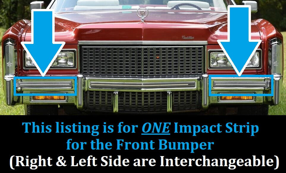 OEM 1975 1976 1977 1978 CADILLAC ELDORADO FRONT BUMPER CENTER BAR IMPACT STRIP CUSHION W/STUDS #1605272 - Image 2