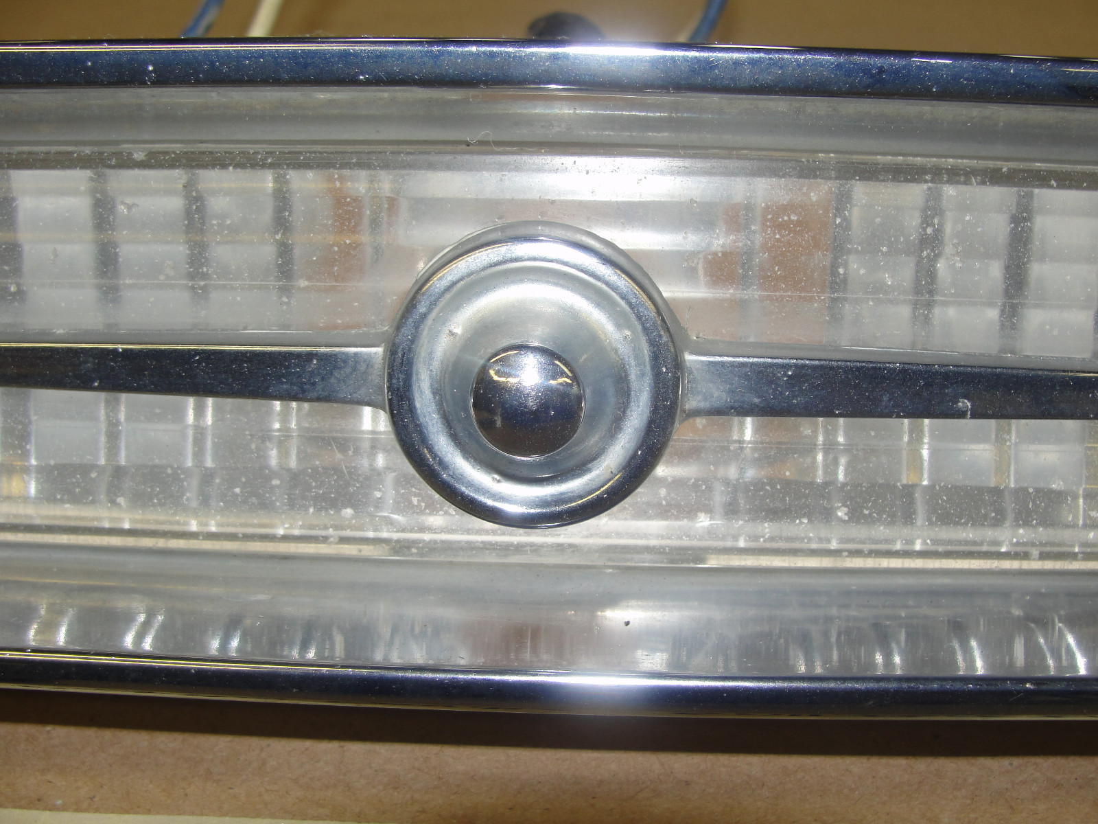 1967 Cadillac Deville Fleetwood Calais GRILL PARK TURN SIGNAL LIGHT LENS CHROME BEZEL TRIM HOUSING #5959174 - Image 3