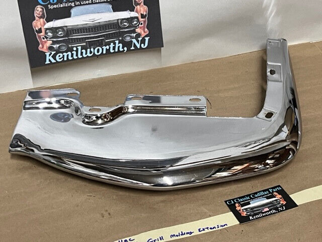 OEM 1959 Cadillac Deville Eldorado LEFT DRIVER SIDE FRONT BUMPER CENTER GRILL EXTENSION #1470318 - Image 3