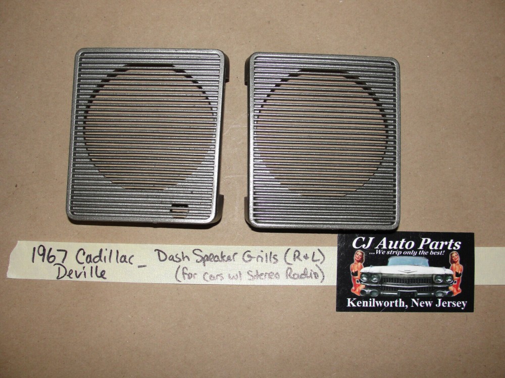OEM 1967 1968 Cadillac Deville Eldorado Fleetwood Calais DASH STEREO SPEAKER GRILLS COVER TRIM - RIGHT & LEFT #1487754/#1493059/#1487753/#1487754 - Image 3