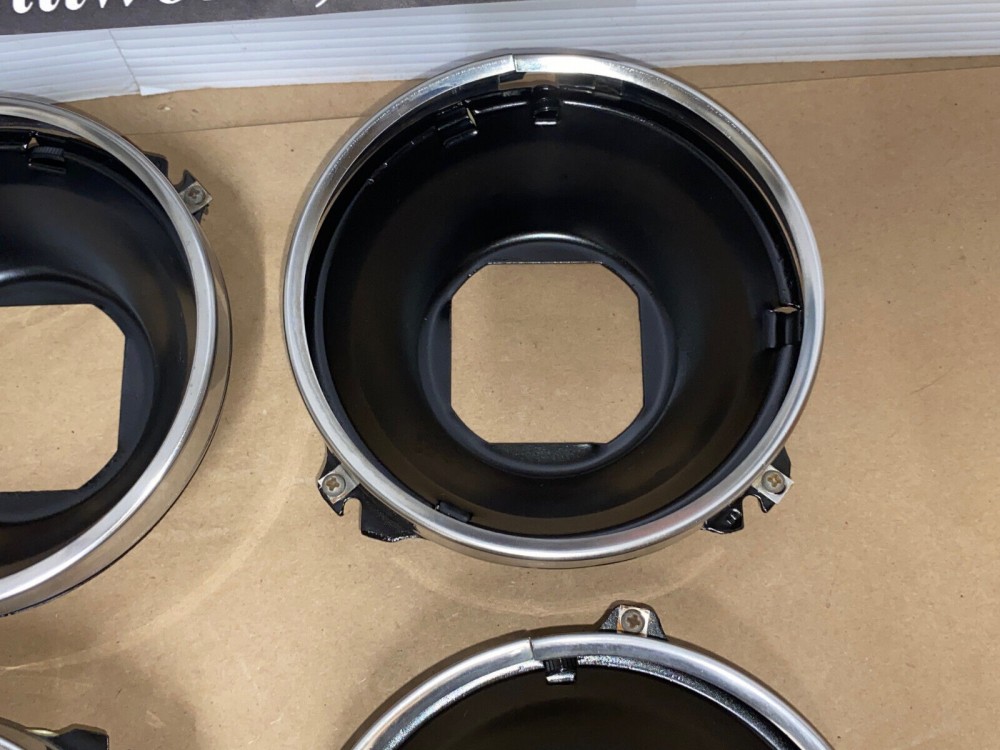 OEM 1969 1970 1971 1972 1973 1974 Cadillac Deville Eldorado Fleetwood Calais LEFT & RIGHT INNER & OUTER HEADLIGHT BUCKETS WITH TRIM RINGS #5963839/#5963840/#5963838 - Image 3