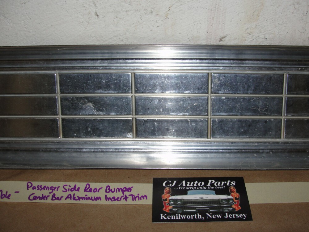 OEM 1967 Cadillac DeVille Calais RIGHT PASSENGER SIDE REAR BUMPER BAR ALUMINUM INSERT TRIM #1488623 - Image 3