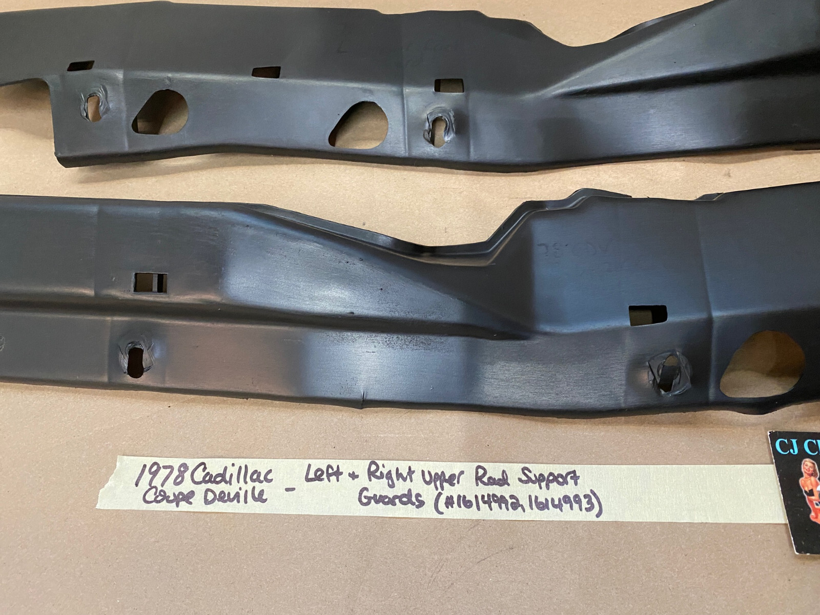 OEM 1977 1978 1979 Cadillac Deville LEFT & RIGHT UPPER RAD SUPPORT SPLASH GUARDS FILLERS PANELS #1614992/#1614993 - Image 3