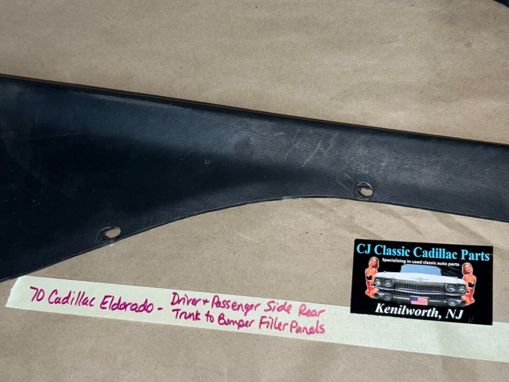 OEM 1970 Cadillac Eldorado RIGHT & LEFT REAR TRUNK TO BUMPER FILLERS PANELS TRIM COVER - Image 3