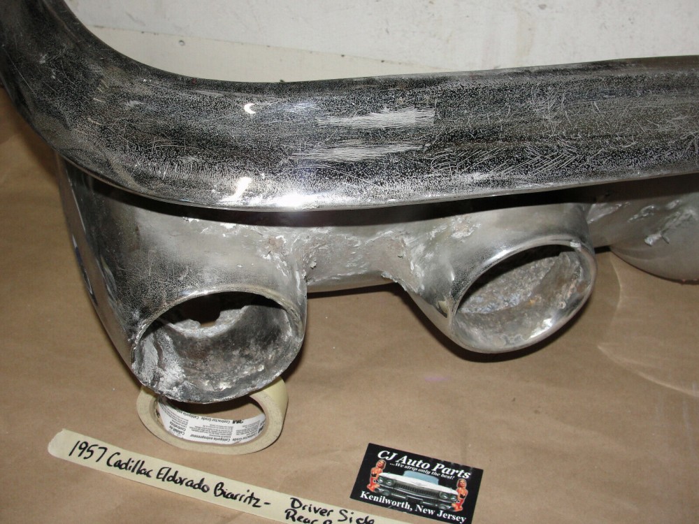 OEM 1957 Cadillac Eldorado Biarritz Seville LEFT DRIVER SIDE BACK REAR BUMPER END - Image 3