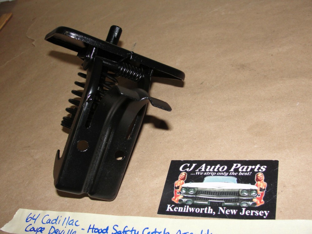 OEM 1963 1964 Cadillac Deville Fleetwood Upper Hood Safety Catch Latch Release Pop-Up Spring Assembly - Image 3