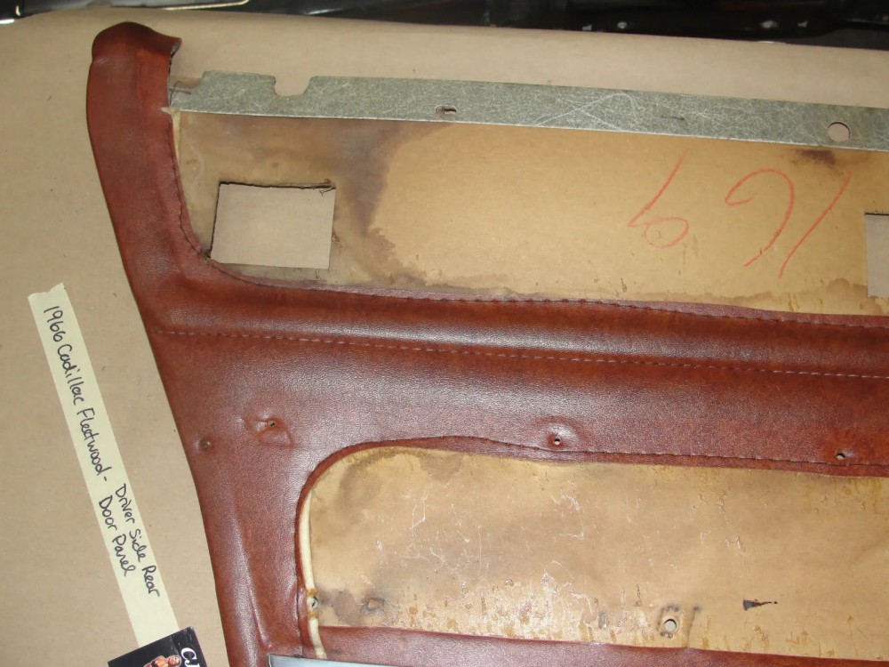 OEM 1965 1966 Cadillac Fleetwood Brougham Sedan Deville LEFT REAR DOOR PANEL & TRIM MOLDING - Image 3