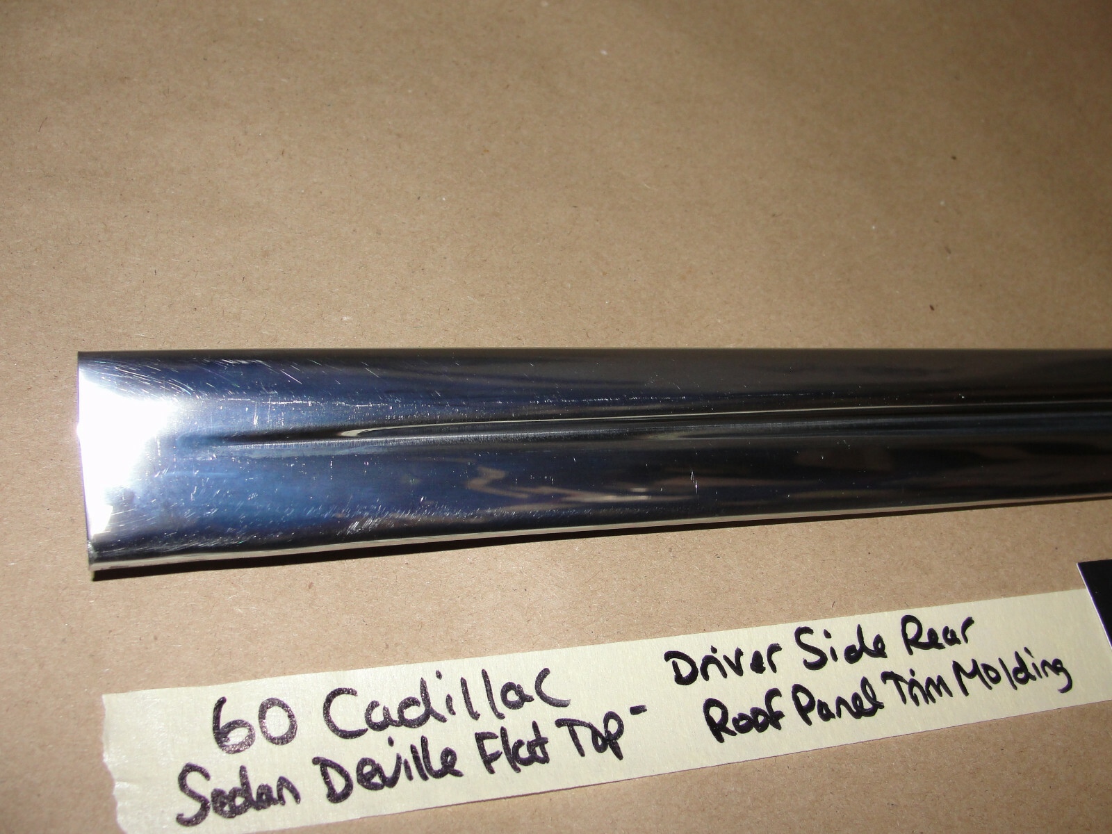 OEM 1959 1960 Cadillac Deville FLAT TOP LEFT DRIVER SIDE REAR ROOF PANEL MOLDING TRIM #4758194 - Image 3