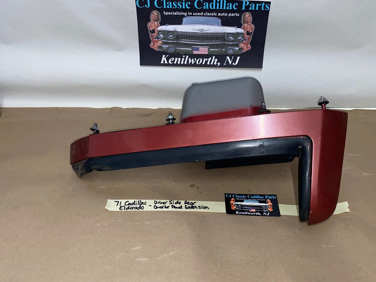 OEM 1971 1972 Cadillac Eldorado LEFT QUARTER PANEL EXTENSION TAIL LIGHT SURROUND W/ FILLERS #8795074 - Image 3