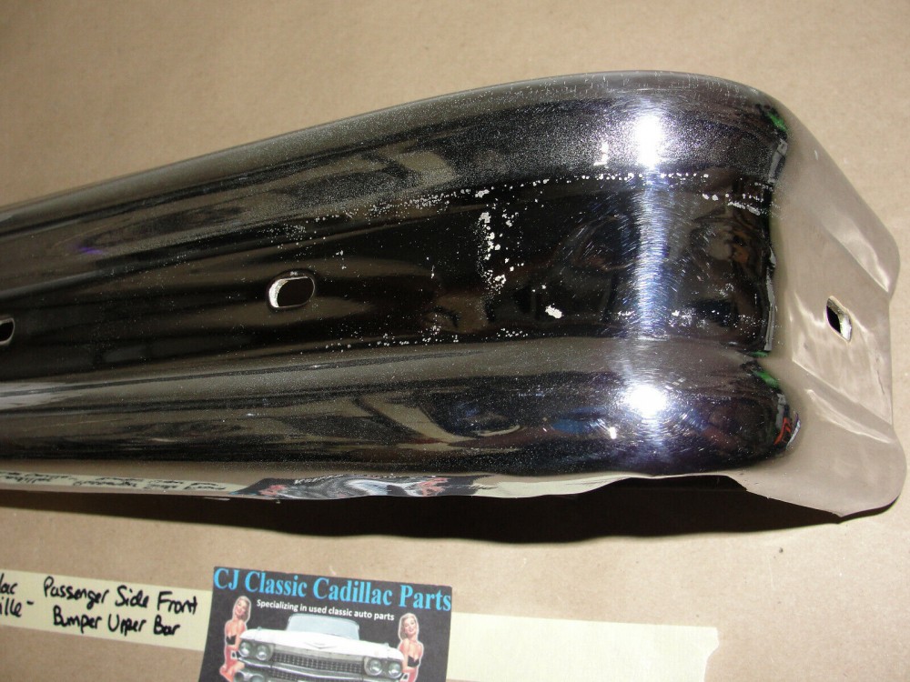 OEM 1974 1975 1976 Cadillac Deville Fleetwood Calais RIGHT PASSENGER SIDE FRONT BUMPER UPPER END CORNER BAR #3516090 - Image 3