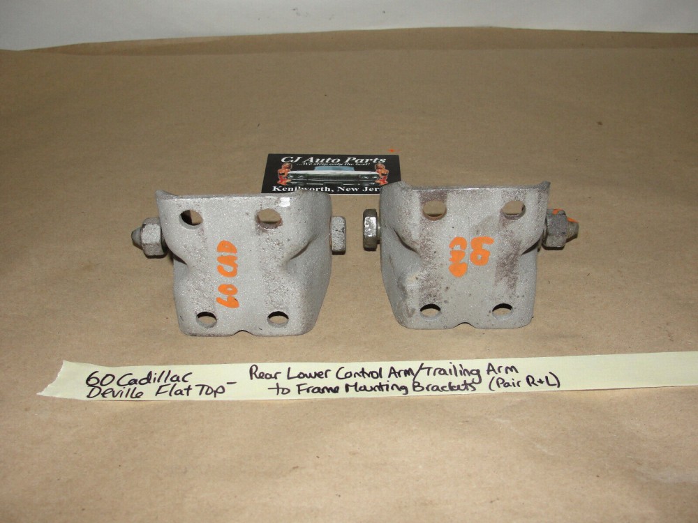 OEM 1960 1961 1962 Cadillac DEVILLE ELDORADO FLEETWOOD PAIR REAR LOWER CONTROL ARM TRAILING ARM TO FRAME MOUNTING BRACKETS WITH BOLT #1473155 - Image 3