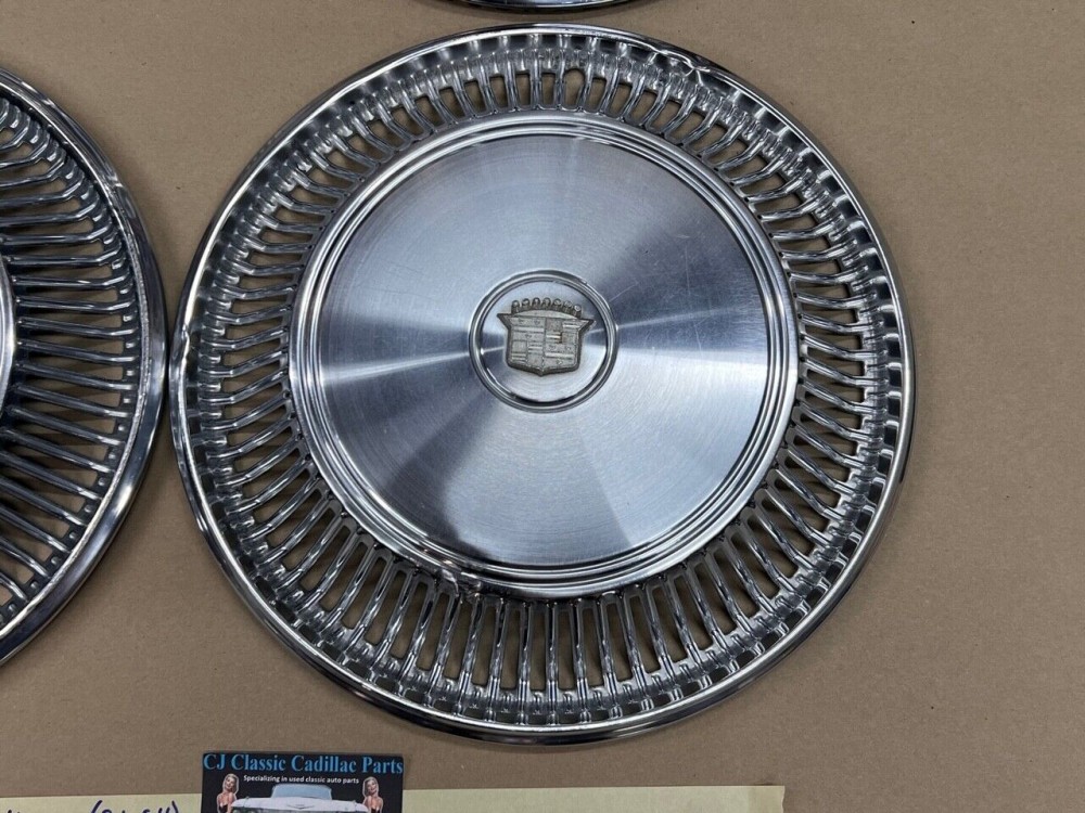 OEM 1969 1970 Cadillac Eldorado 15" HUBCAPS HUB CAPS FACTORY ORIGINAL WHEEL COVERS ~ SET OF 4 - Image 3