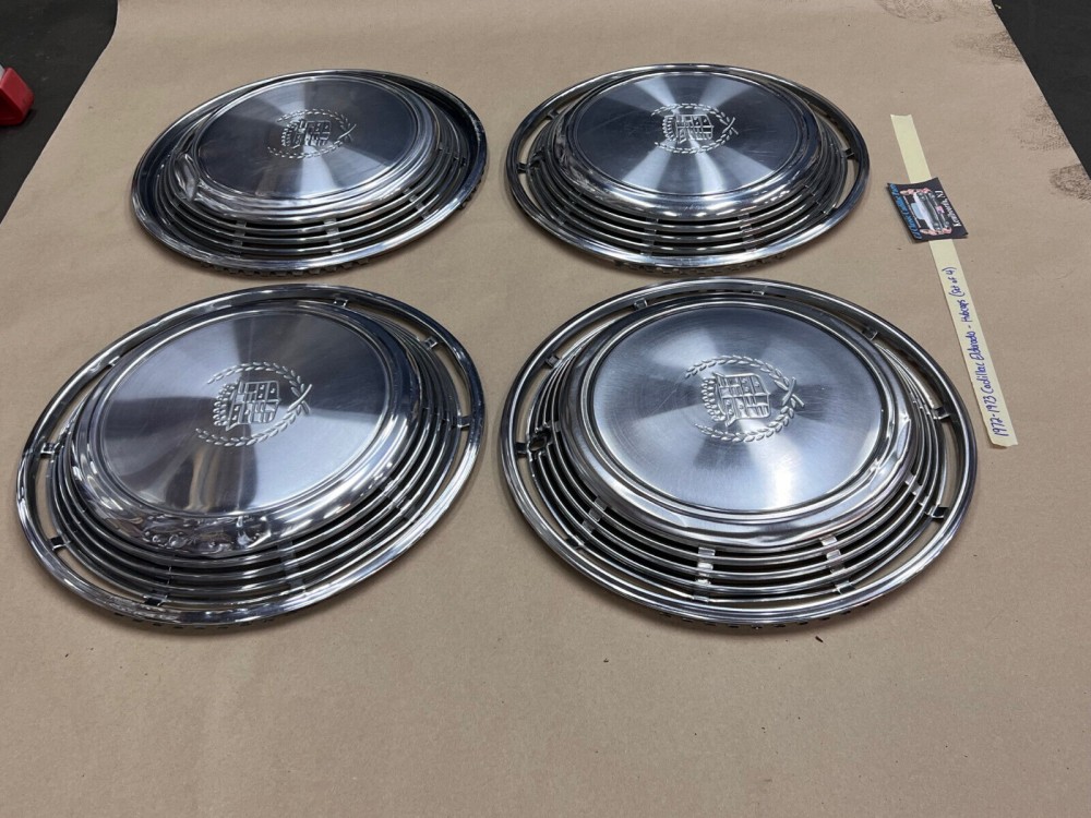 OEM 1972 1973 Cadillac Eldorado 15" HUBCAPS HUB CAPS FACTORY ORIGINAL WHEEL COVERS ~ SET OF 4 - Image 3
