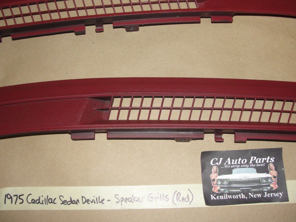 OEM 1974 1975 1976 Cadillac Deville Calais Fleetwood 1974 1975 1976 1977 1978 Eldorado DASH DEFROSTER SPEAKER GRILL VENT TRIM *DARK RED* #1602401/1602402 - Image 3