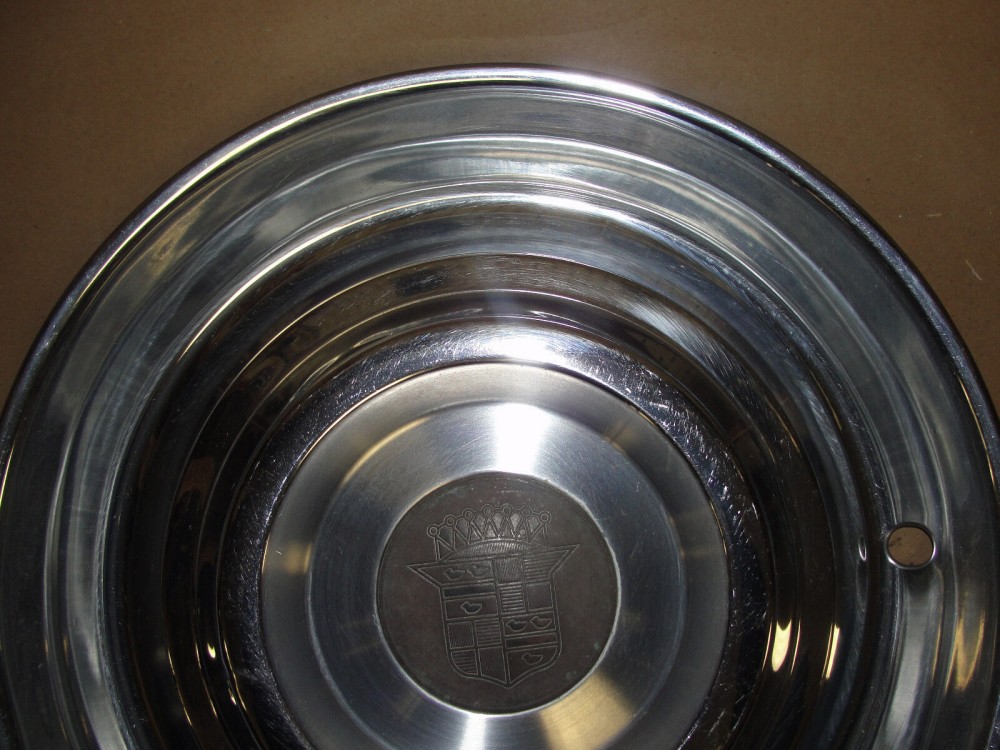 OEM 1954 1955 Cadillac Deville Eldorado Fleetwood 15" HUB CAP HUBCAP WHEEL COVER WITH CREST EMBLEM #0004 - Image 3