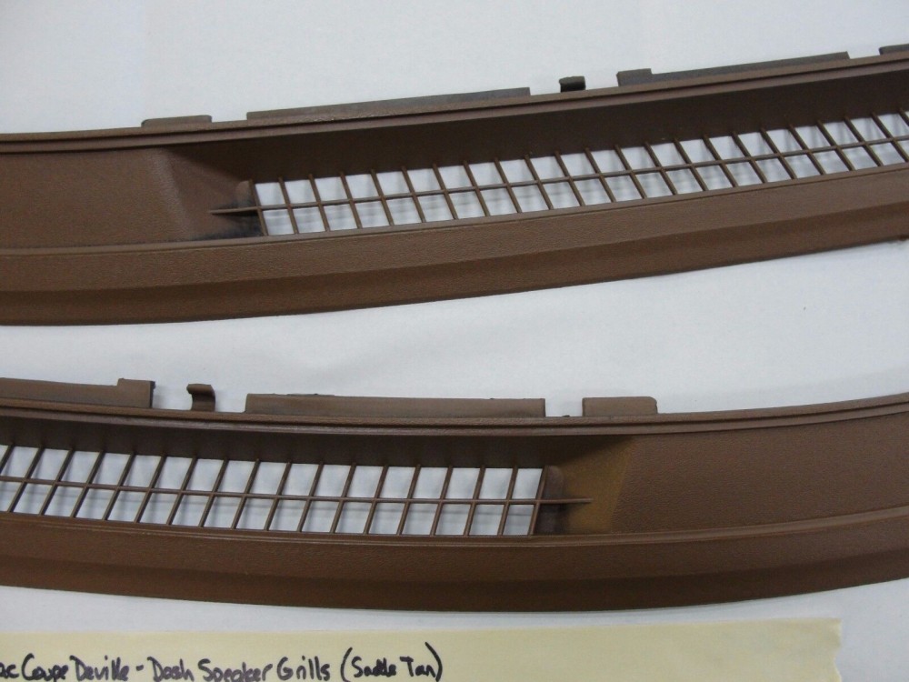 OEM 1974 1975 1976 Cadillac Deville Calais Fleetwood 1974 1975 1976 1977 1978 Eldorado DASH DEFROSTER SPEAKER GRILL VENT TRIM *SADDLE TAN* #1602401/1602402 - Image 3