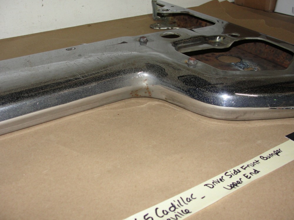 OEM 1965 Cadillac Deville Eldorado Fleetwood Calais LEFT DRIVER SIDE FRONT BUMPER UPPER END #35113312 - Image 3