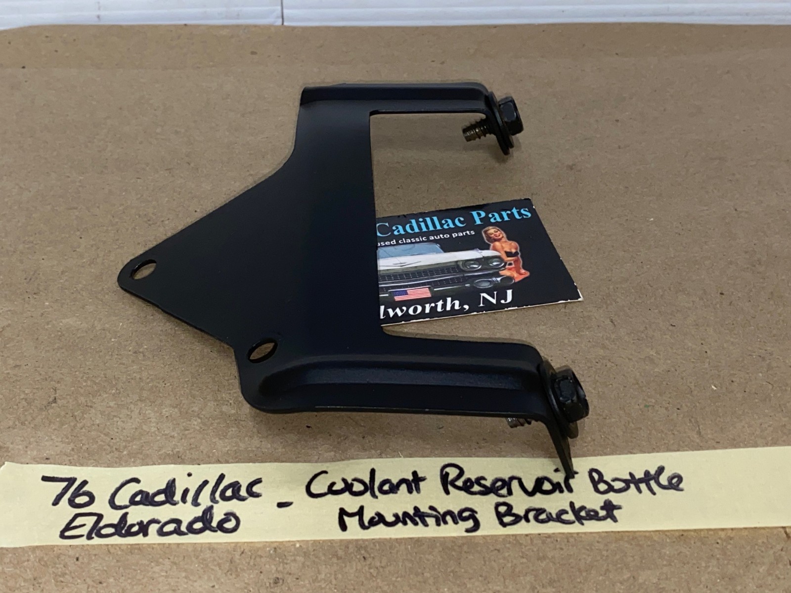 RESTORED 1974 1975 1976 Cadillac Deville Fleetwood Calais Commercial Chassis 1974 1975 1976 1977 Eldorado RADIATOR COOLANT OVERFLOW RESERVOIR BOTTLE MOUNTING BRACKET #1603756 - Image 9