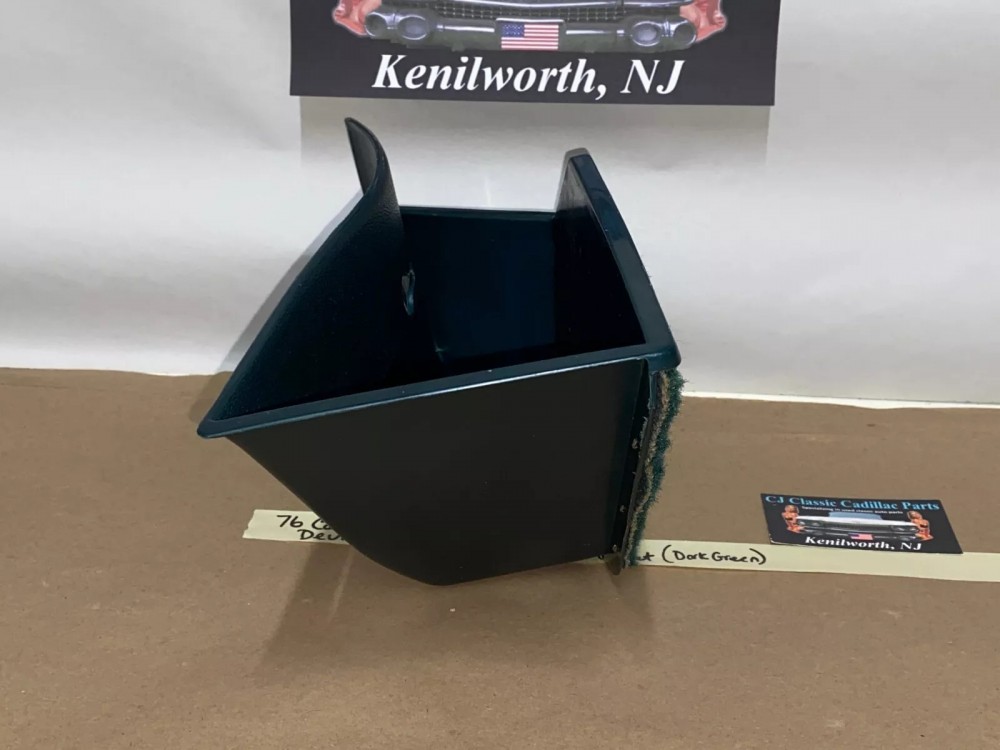 OEM 1971 1972 1973 1974 1975 1976 Cadillac Deville Eldorado Fleetwood Calais RIGHT PASSENGER SIDE KICK PANEL WASTE BASKET TRASH CAN Dark Green - Image 3