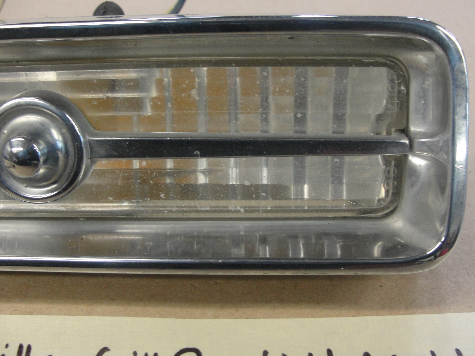 1967 Cadillac Deville Fleetwood Calais GRILL PARK TURN SIGNAL LIGHT LENS CHROME BEZEL TRIM HOUSING #5959174 - Image 4