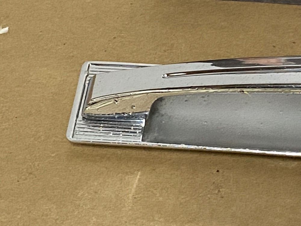 OEM 1960 Cadillac Deville INTERIOR DOOR PULL HANDLE WITH BACK PLATE ESCUTCHEON TRIM #4780949/#4780948 - Image 4