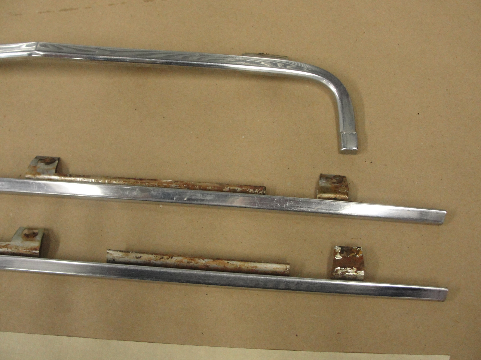 OEM 1966 Cadillac Eldorado Fleetwood Deville Calais TRUNK DECK LID LIP CHROME BEZEL TRIM MOLDING 3 PIECE SET #4227324/#4227325/#4227314 - Image 4