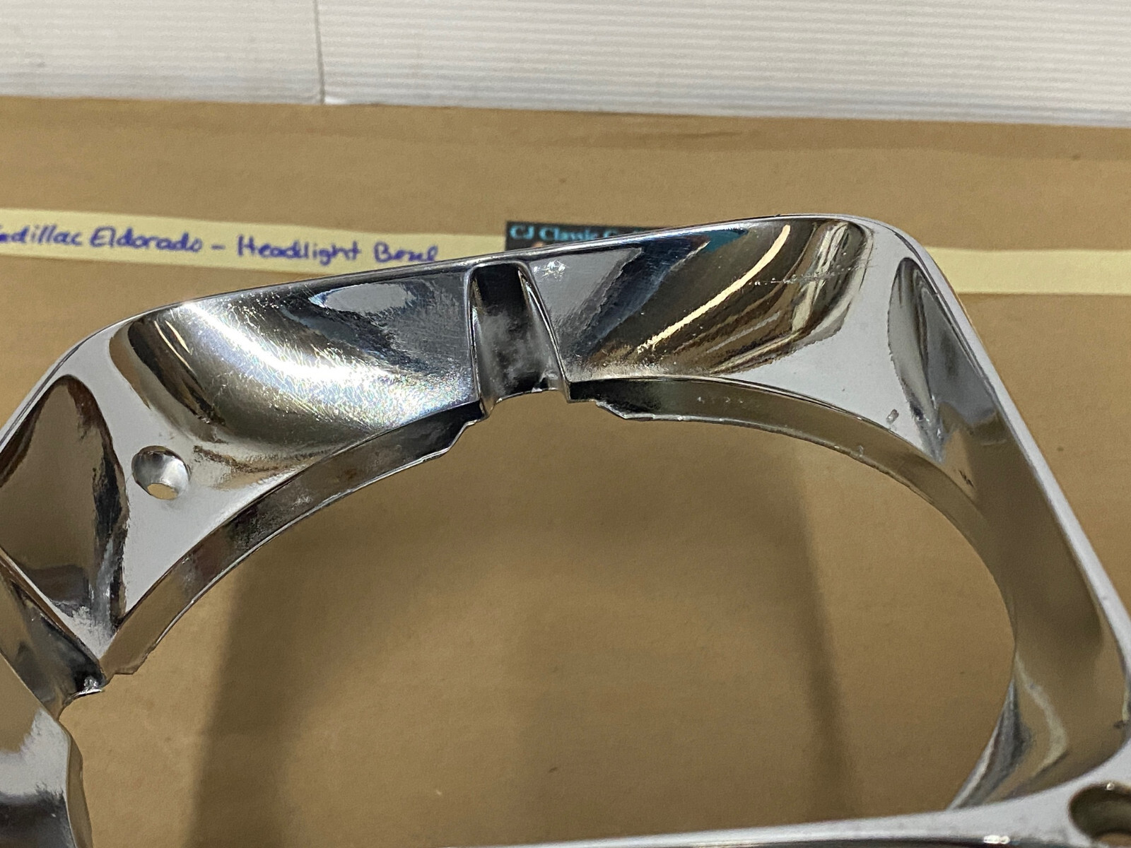 OEM 1971 1973 1974 Cadillac Eldorado HEADLIGHT BEZEL CHROME COVER TRIM #1494987 - Image 4
