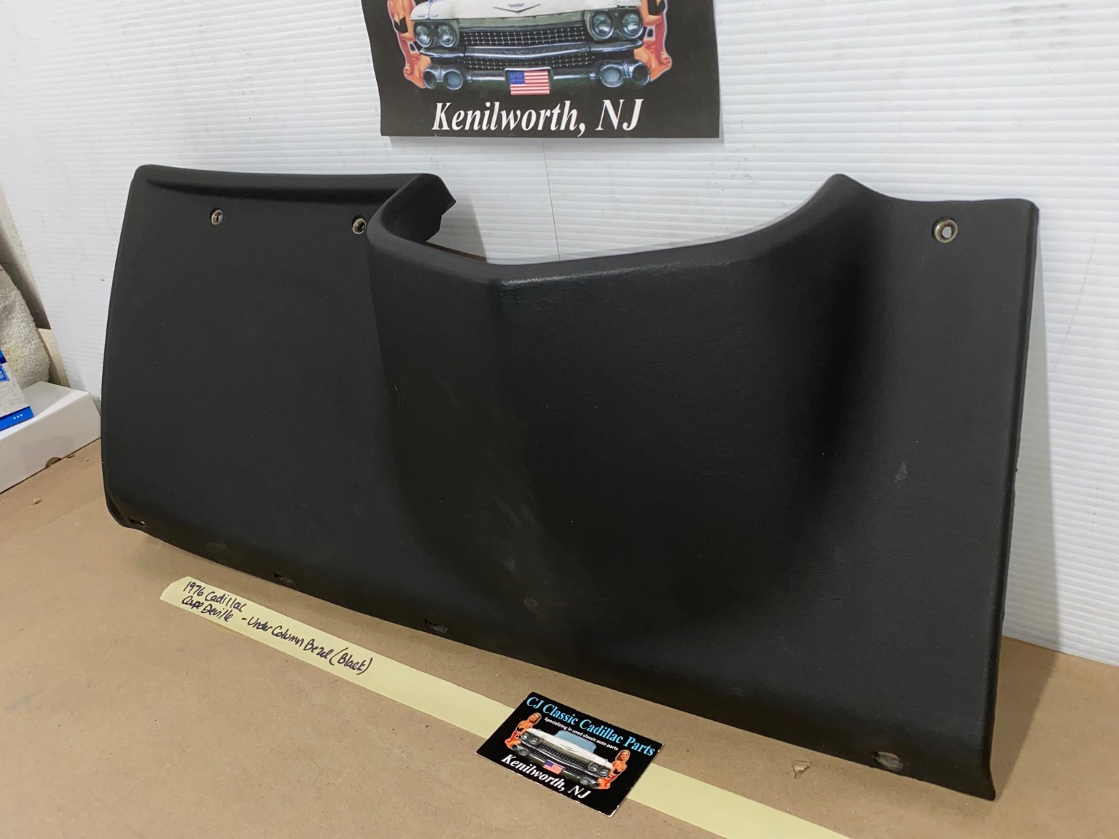 OEM 1974 1975 1976 Cadillac Deville Fleetwood Calais 1974 1975 1976 1977 1978 Eldorado LEFT DASH LOWER UNDER STEERING COLUMN BEZEL TRIM BLACK #3516124 - Image 4