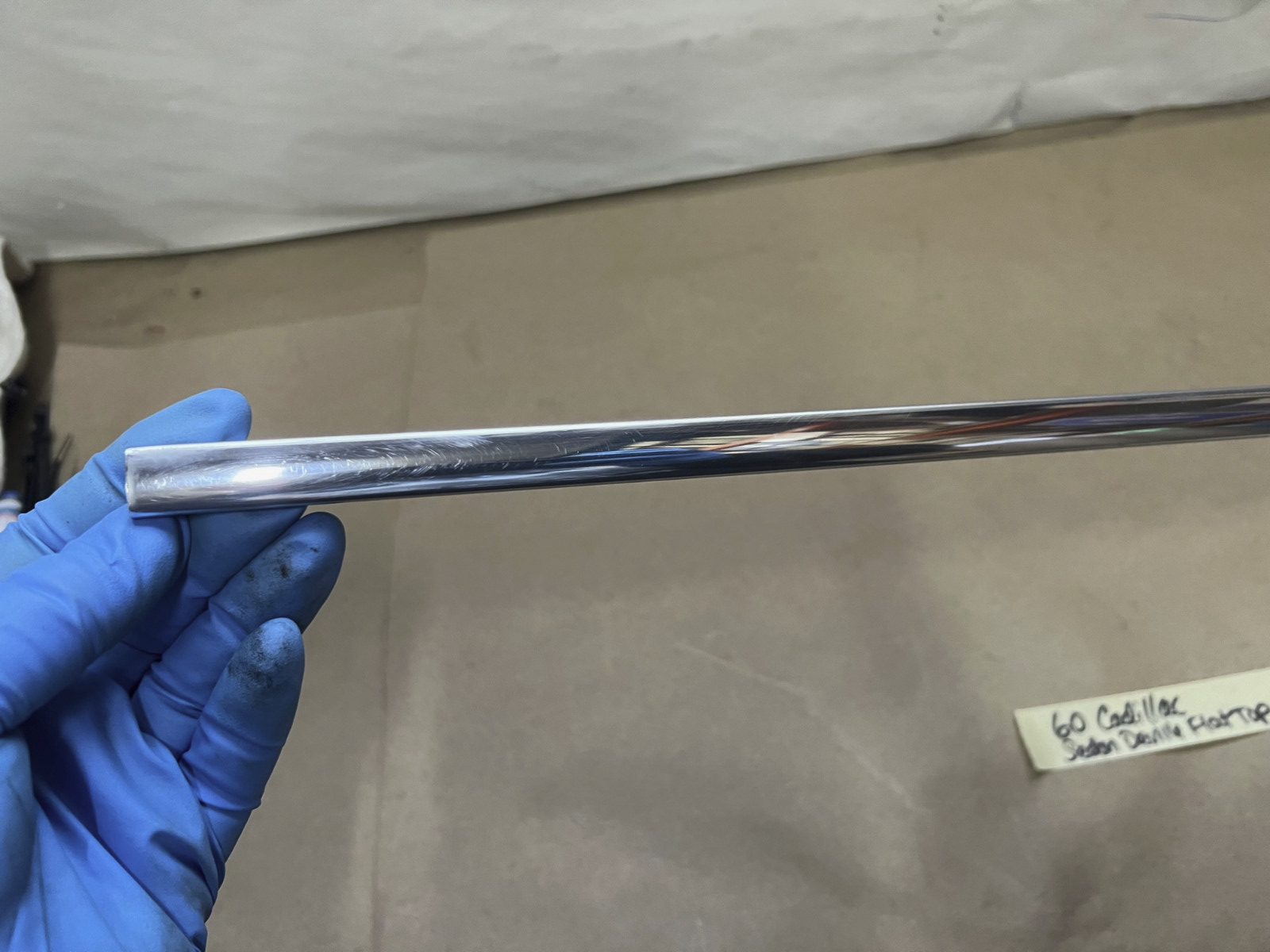 OEM 1959 1960 Cadillac Sed. Deville Flat Top DRIVER SIDE ROOF DRIP RAIL SCALP MOLDING TRIM #4755637 - Image 4