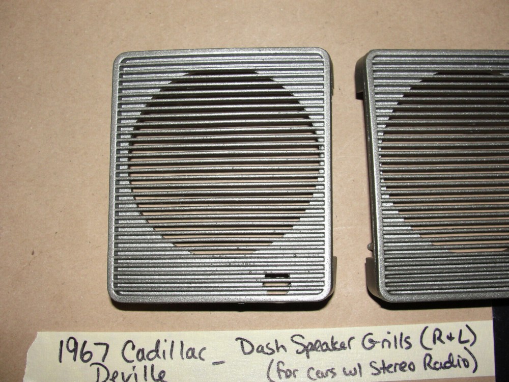 OEM 1967 1968 Cadillac Deville Eldorado Fleetwood Calais DASH STEREO SPEAKER GRILLS COVER TRIM - RIGHT & LEFT #1487754/#1493059/#1487753/#1487754 - Image 4
