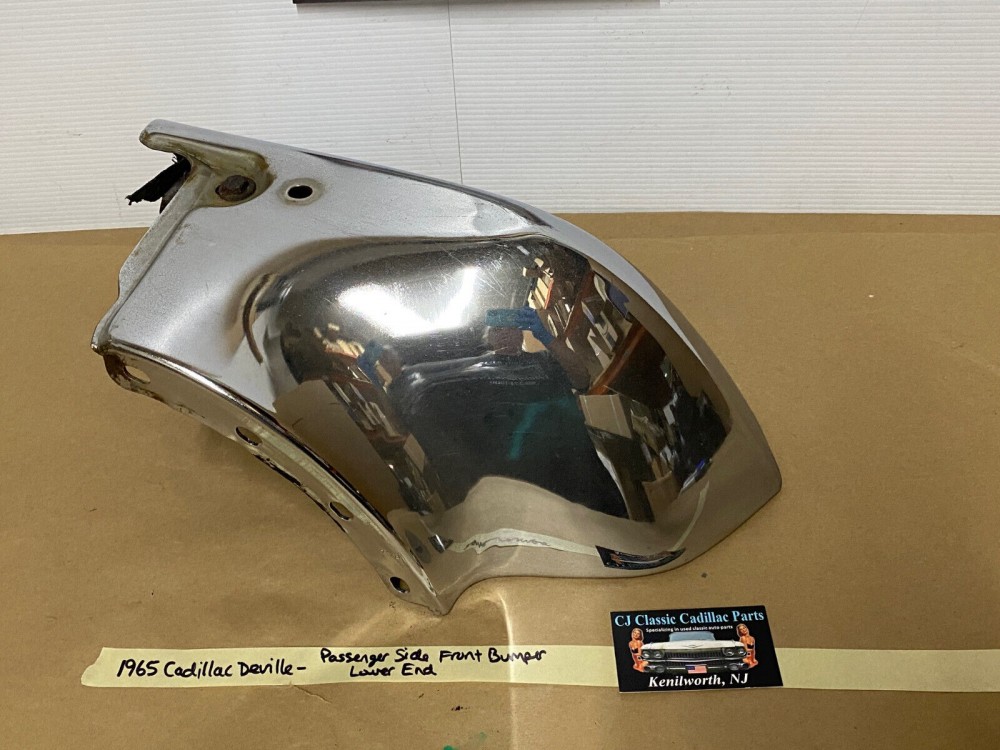 OEM 1965 Cadillac Deville Eldorado Fleetwood Calais RIGHT PASSENGER SIDE LOWER FRONT BUMPER END #1482256 - Image 4