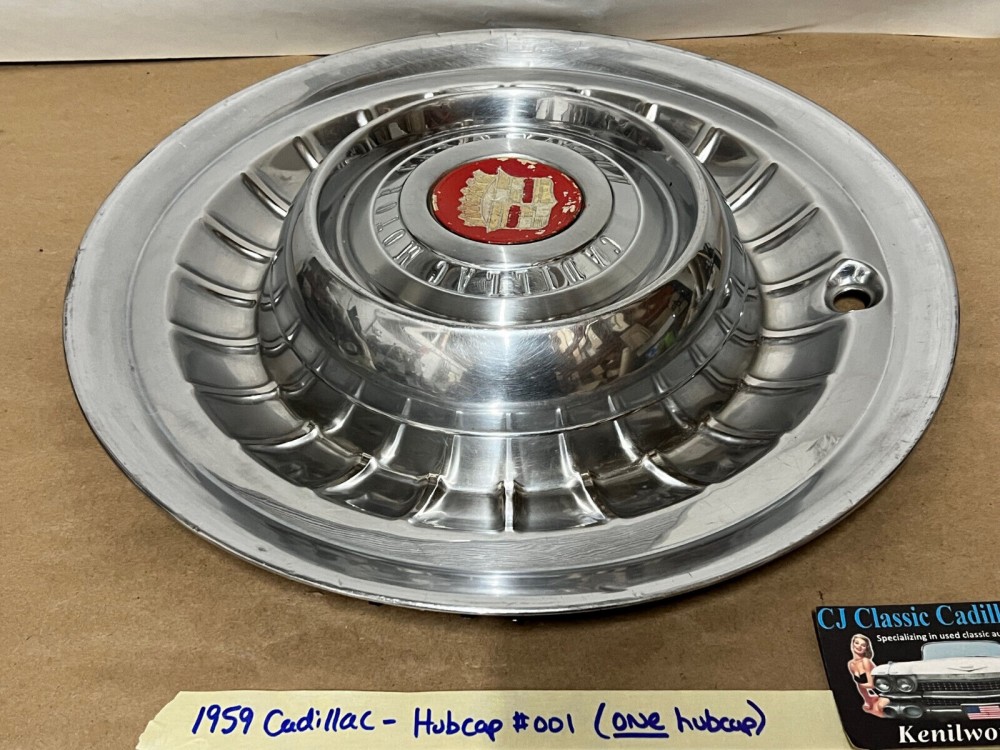 OEM 1958 1959 Cadillac Deville Eldorado Fleetwood 15" HUBCAP WHEEL COVERS (ONE HUBCAP) - Image 4