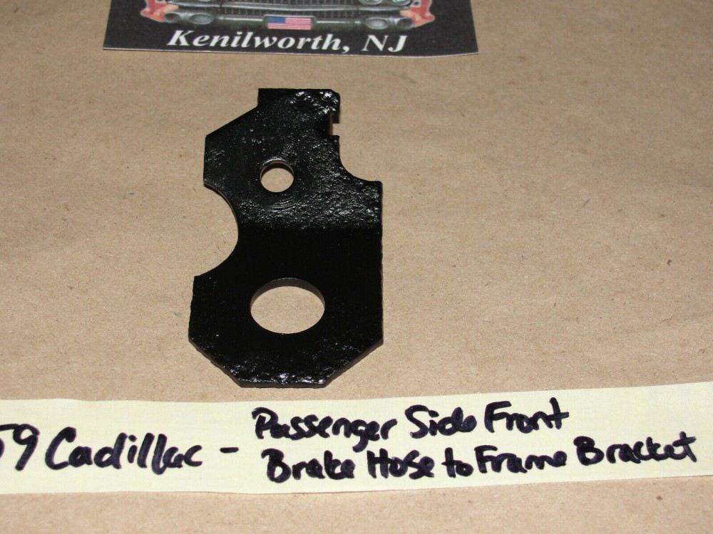 OEM 1959 1960 Cadillac Deville Eldorado Fleetwood RIGHT PASSENGER SIDE FRONT BRAKE HOSE TO FRAME MOUNTING BRACKET - Image 4