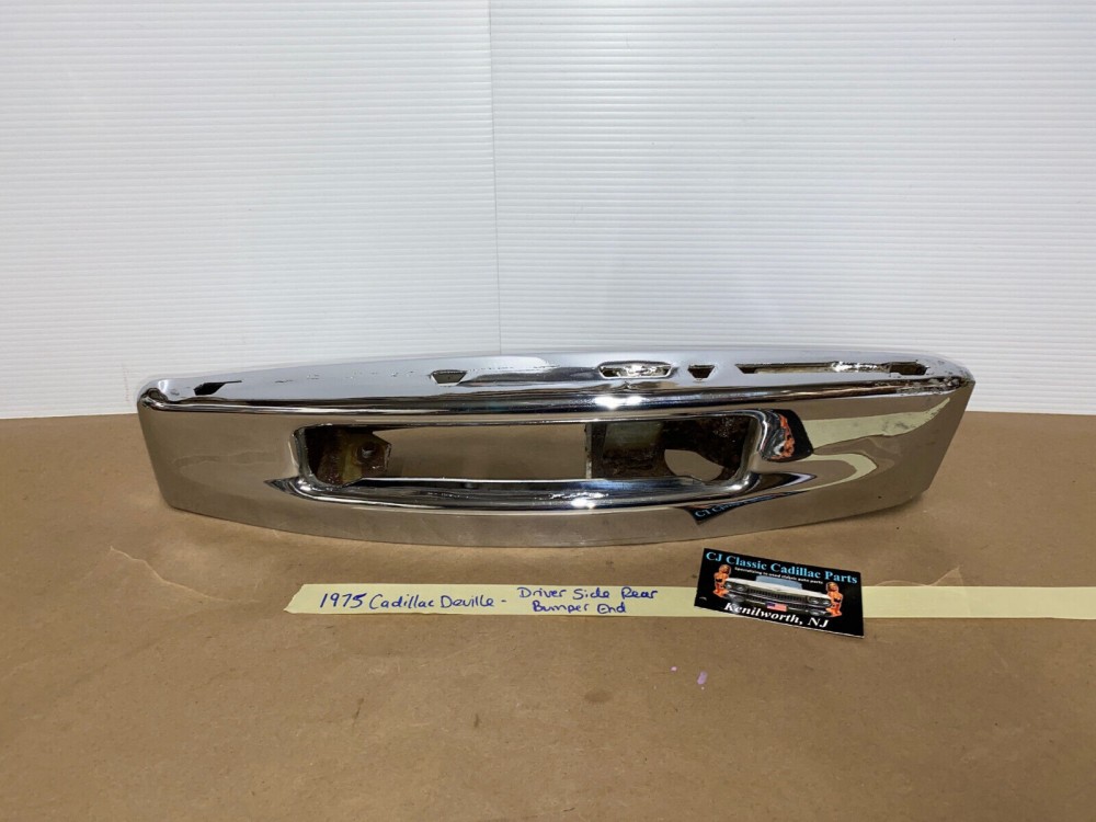 OEM 1974 1975 1976 Cadillac Deville Calais Fleetwood LEFT DRIVER SIDE BACK REAR CHROME BUMPER END #3515870 - Image 4