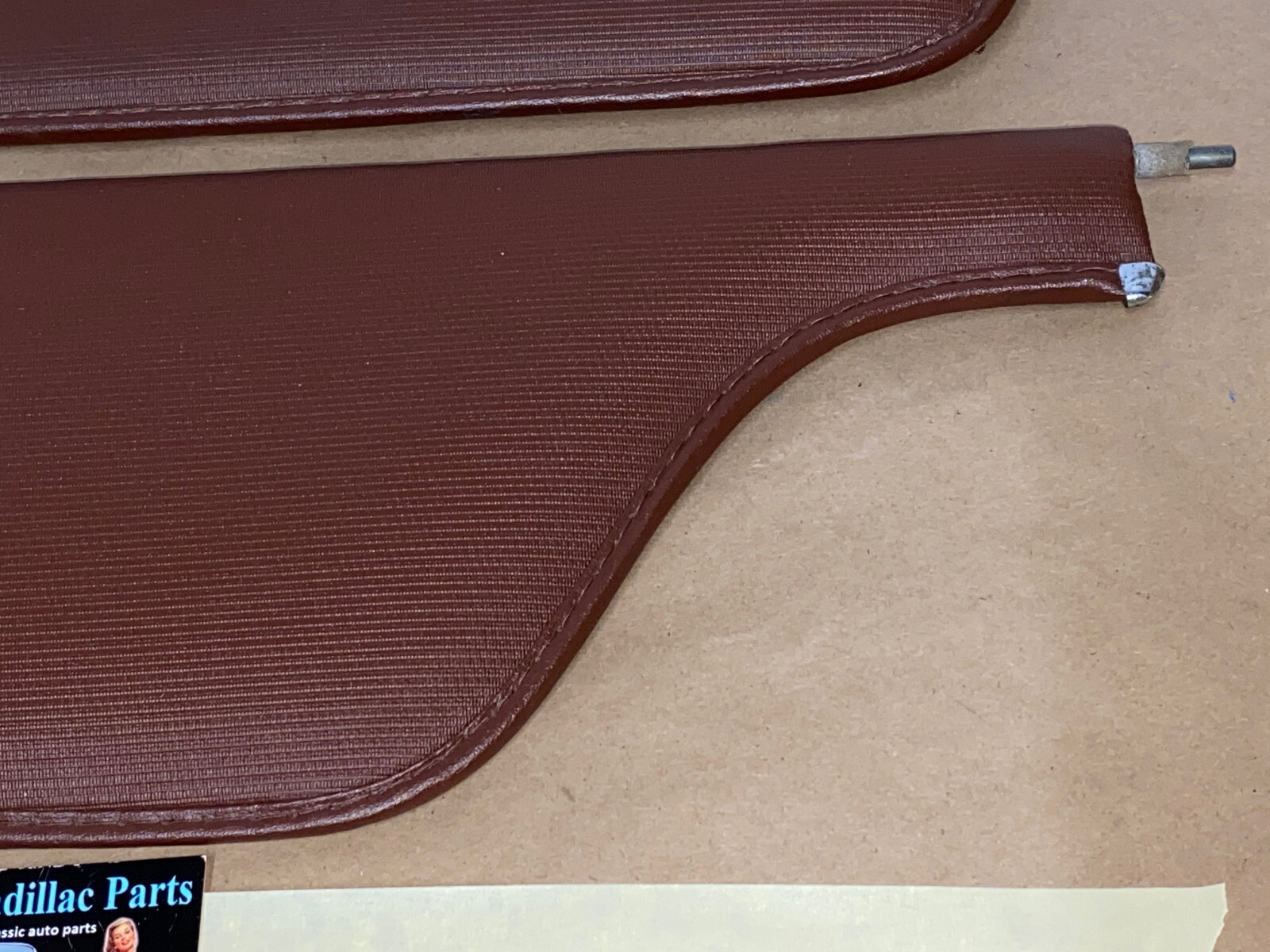 OEM 1965 1966 1978 1968 Cadillac Fleetwood Deville Calais 1967 1968 Eldorado LEFT & RIGHT SUN VISORS WITH HINGES - Dark Brown - Image 4
