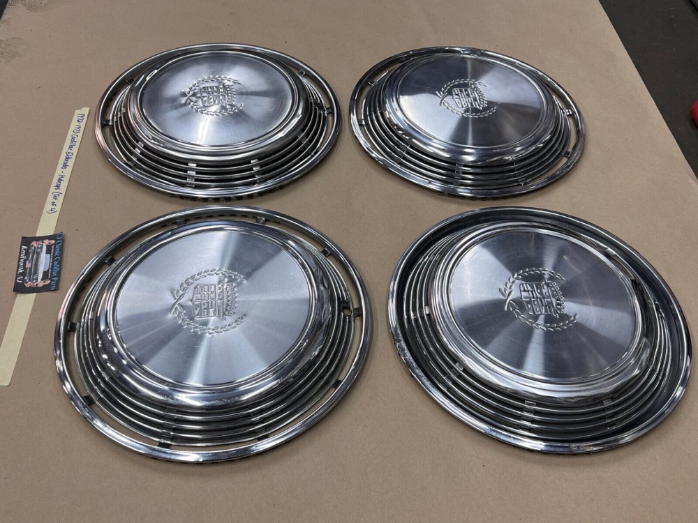 OEM 1972 1973 Cadillac Eldorado 15" HUBCAPS HUB CAPS FACTORY ORIGINAL WHEEL COVERS ~ SET OF 4 - Image 4