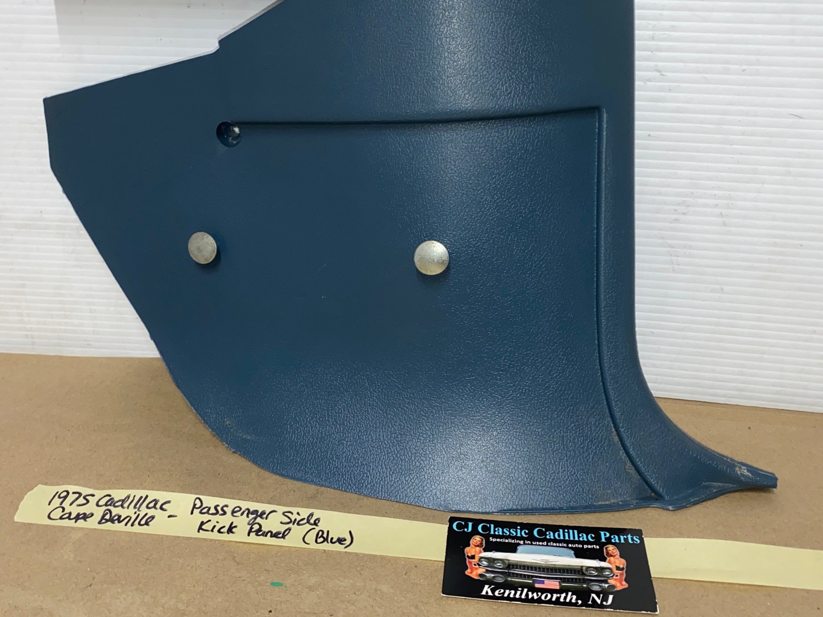 OEM 1971 1972 1973 1974 1975 1976 Cadillac Deville Eldorado Fleetwood Calais RIGHT PASSENGER SIDE LOWER KICK PANEL TRIM - BLUE - Image 12