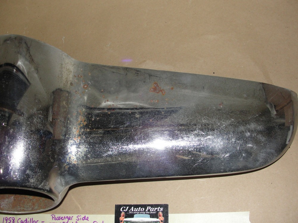 OEM 1958 Cadillac Deville Eldorado Fleetwood RIGHT PASSENGER SIDE FRONT BUMPER END UPPER #3511150 - Image 4