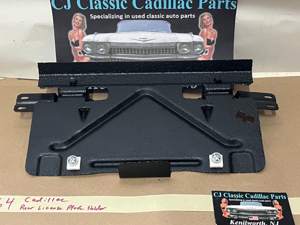 OEM 1963 1964 Cadillac Deville Eldorado Fleetwood REAR BUMPER LICENSE PLATE HOLDER FUEL FILLER DOOR #1480045 - Image 4