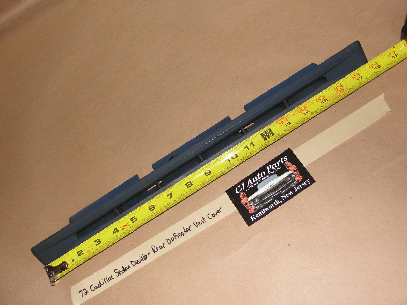 OEM 1972 1973 Cadillac Sedan Deville REAR DEFROSTER DUCT VENT GRILL COVER TRIM BLUE - Image 4