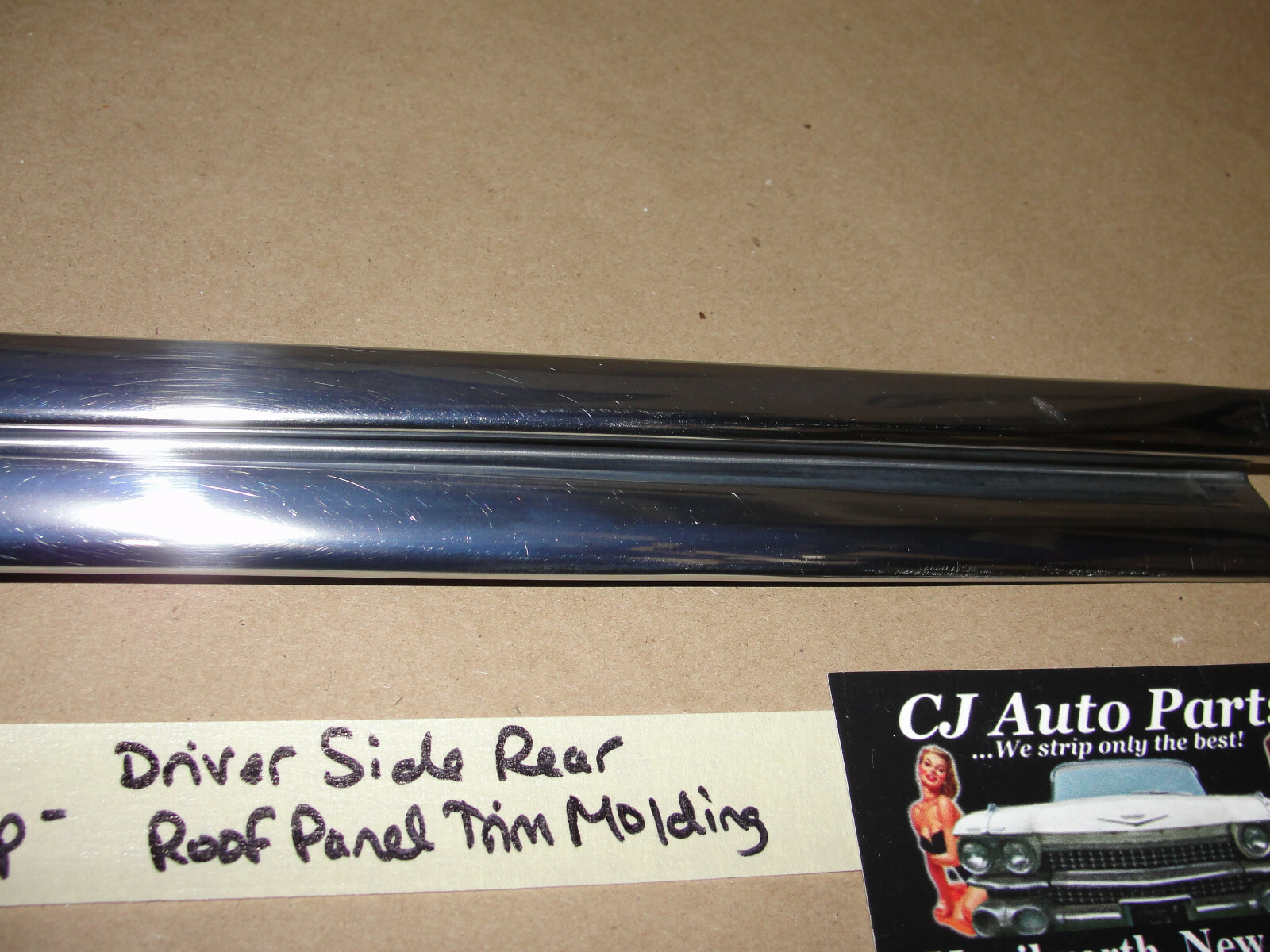 OEM 1959 1960 Cadillac Deville FLAT TOP LEFT DRIVER SIDE REAR ROOF PANEL MOLDING TRIM #4758194 - Image 4