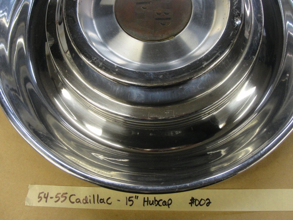 OEM 1954 1955 Cadillac Deville Eldorado Fleetwood 15" HUB CAP HUBCAP WHEEL COVER w/ CENTER CAP MEDALLION #002 - Image 4