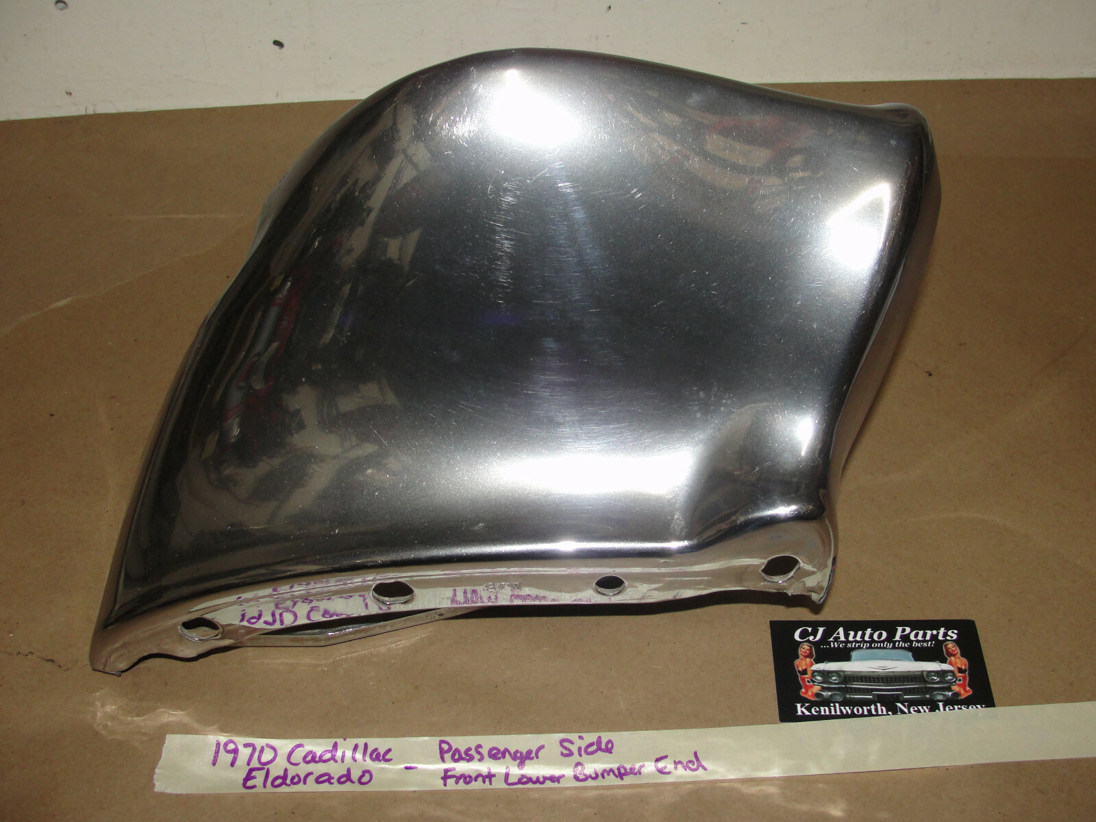 OEM 1967 1968 1969 1970 Cadillac Eldorado RIGHT PASSENGER SIDE LOWER FRONT BUMPER END CORNER #3513942 - Image 4