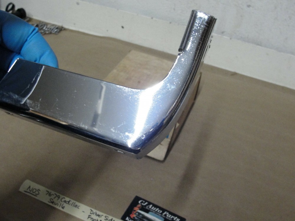 NOS GM ORIGINAL1976 1977 1978 1979 CADILLAC SEVILLE LEFT OUTER FRONT BUMPER GUARD #1608369 - Image 4
