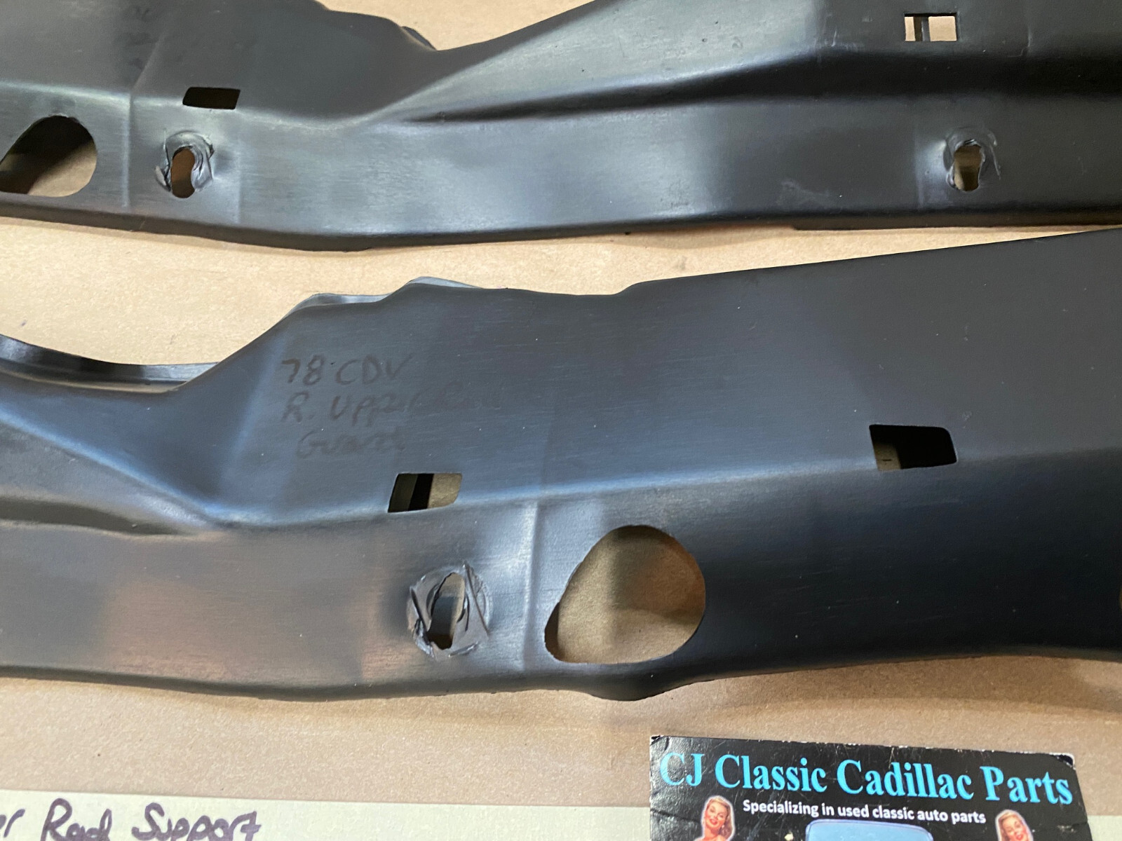 OEM 1977 1978 1979 Cadillac Deville LEFT & RIGHT UPPER RAD SUPPORT SPLASH GUARDS FILLERS PANELS #1614992/#1614993 - Image 4