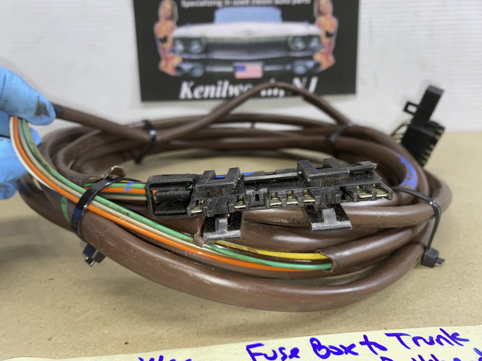 OEM 1974 1975 1976 Cadillac Deville Fleetwood Calais FUSE BOX TO TRUNK REAR BODY BULKHEAD TAIL LIGHT WIRE HARNESS CONNECTOR #9640425 - Image 14