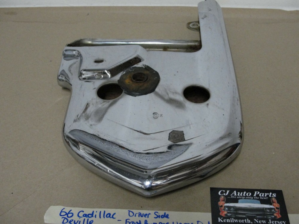 OEM 1966 Cadillac Deville Eldorado Calais Fleetwood LEFT DRIVER SIDE UPPER FRONT BUMPER END #3513678 - Image 8